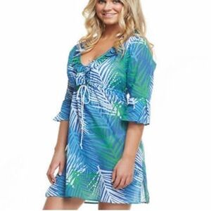 Mudpie Women’s Anna Bell Sleeve Tunic Medium Blue